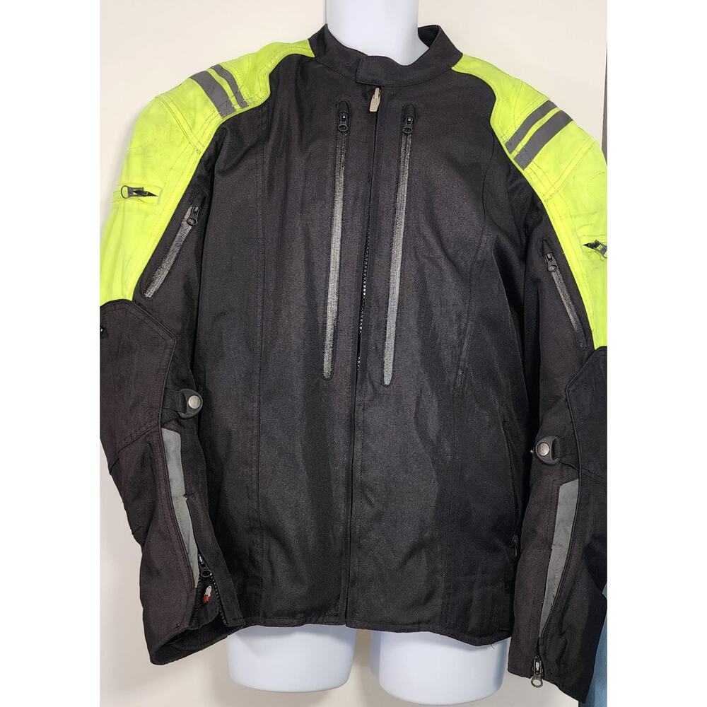 Joe Rocket Men's Motorcycle Jacket XL Black Hi-Vis Armor Textile Riding